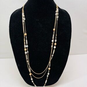 Charming Charlie Gold and Silver Beaded Necklace